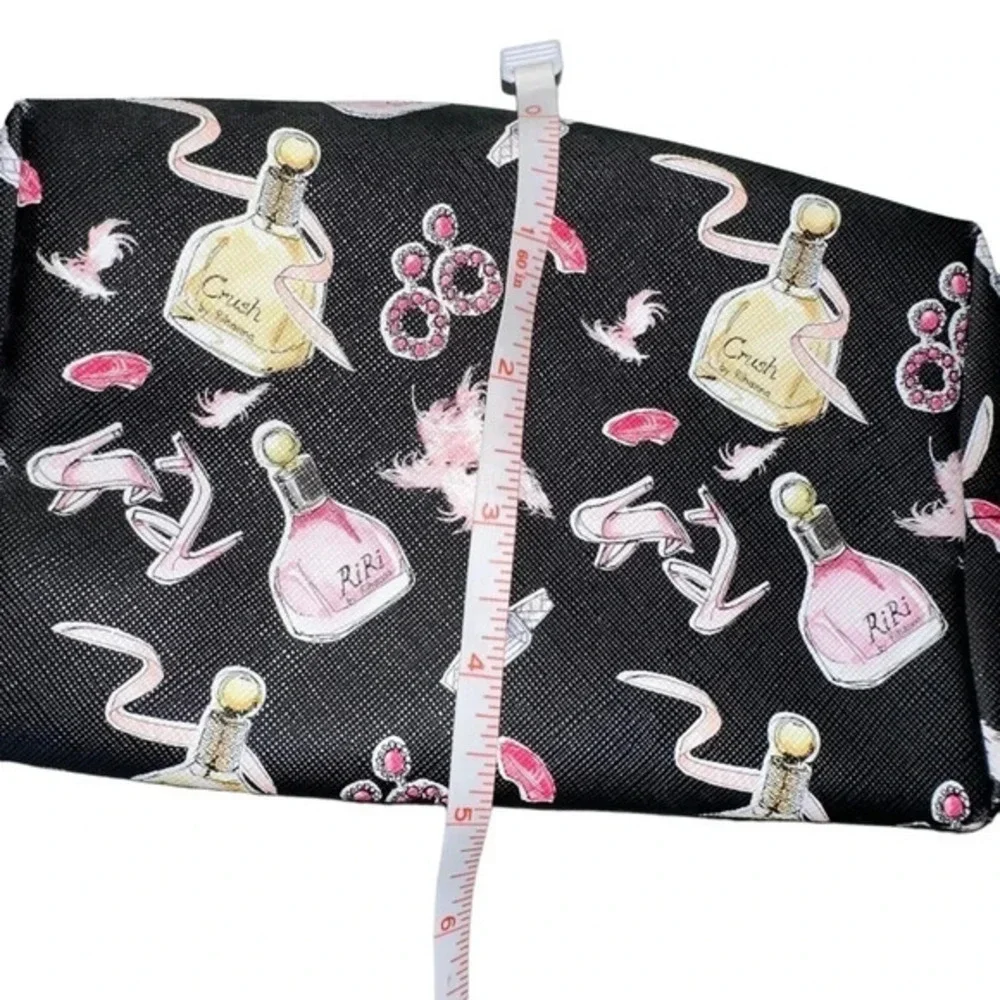 RIRI by Rhiannon‎ black pink gold graphic makeup bag